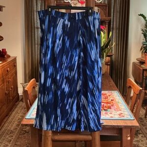 Investments Navy and White Patterned Maxi Skirt